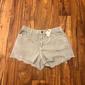 Aerie Gray Jean Shorts Distressed Casual